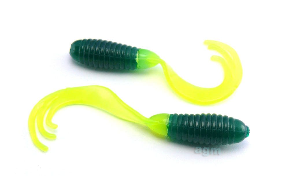 Agm 2&Quot; Triple Tip Grub - Green/Chartreuse (15Pcs)