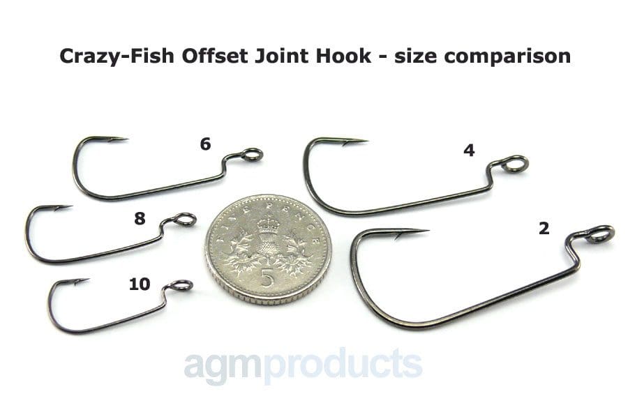 Crazy Fish Offset Joint Hook - Size 10 (5Pcs)
