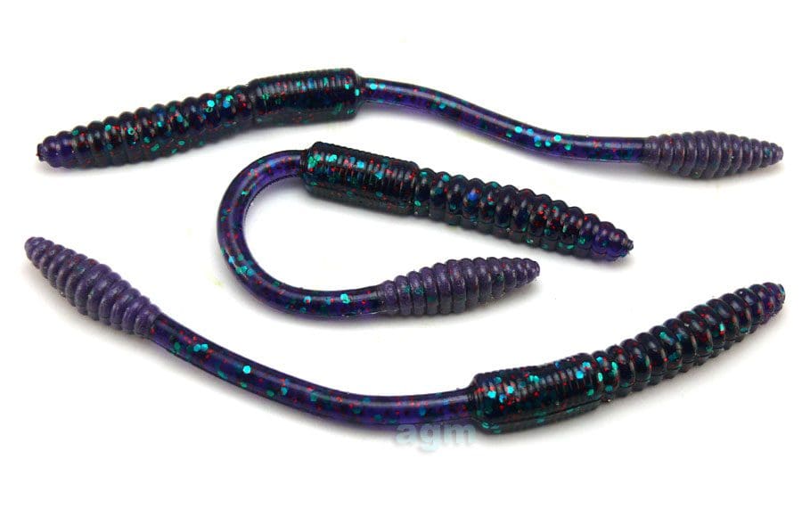 Big Bite 4.5&Quot; Squirrel Tail Worm - Junebug/Red Flake (10Pcs)