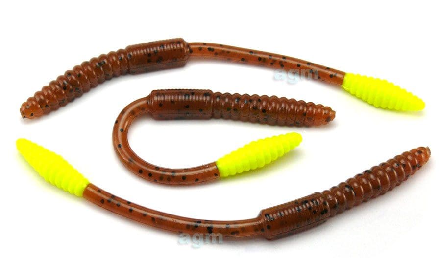 Big Bite 4.5&Quot; Squirrel Tail Worm - Pumpkinseed/Chart (10Pcs)