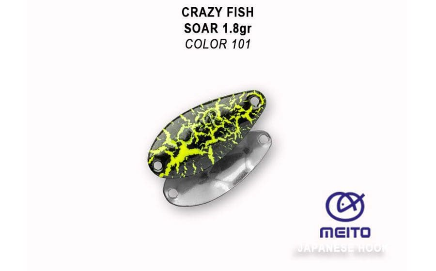 Crazy Fish Soar Spoon 1.8G - 101 Black Chart. Crackle/Silver