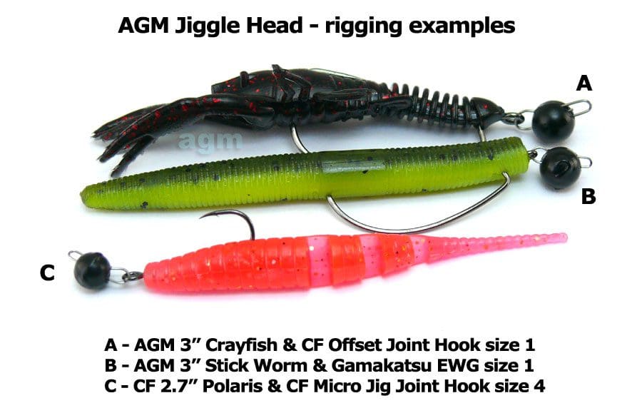 Agm Jiggle Head 3G - Black (10Pcs) - Image 2