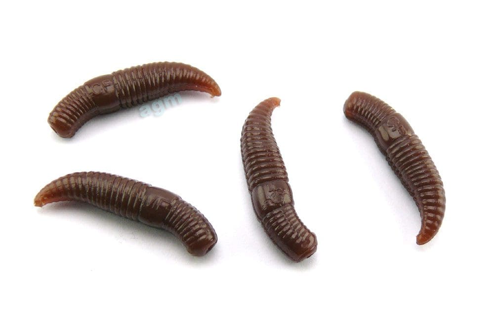 Crazy Fish 1.2In Mf Baby Floating Worm 100 Brown 12Pcs