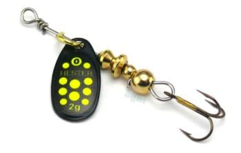 Hester Osprey Spinner 2g Black Chartreuse Spots