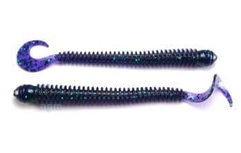 AGM 4in Finesse Curltail Worm Junebug 8pcs