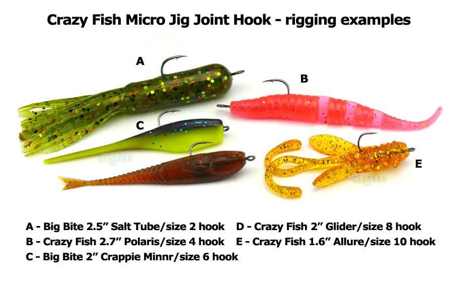 Crazy Fish Micro Jig Joint Hook - Size 6 (20Pcs) - Image 2