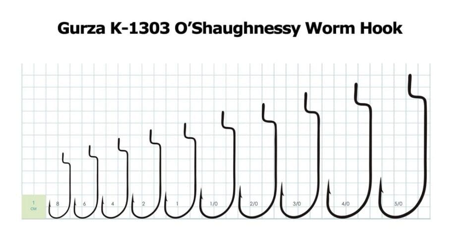 Gurza K-1303 O'Shaughnessy Worm Hook - Size 2/0 (9Pcs) - Image 3